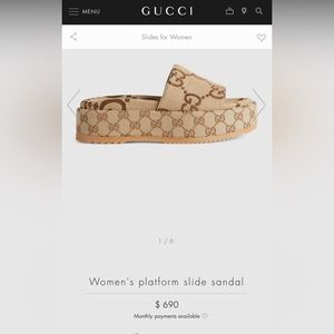 Brand new never been worn Gucci women’s wedge slide camel color